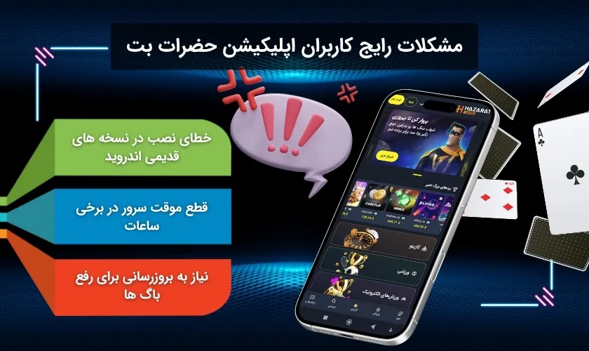 در اپلیکیشن حضرات بت چه مشکلات پرتکرار هستند؟